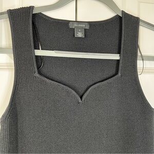 Halogen Black Ribbed Tank Top